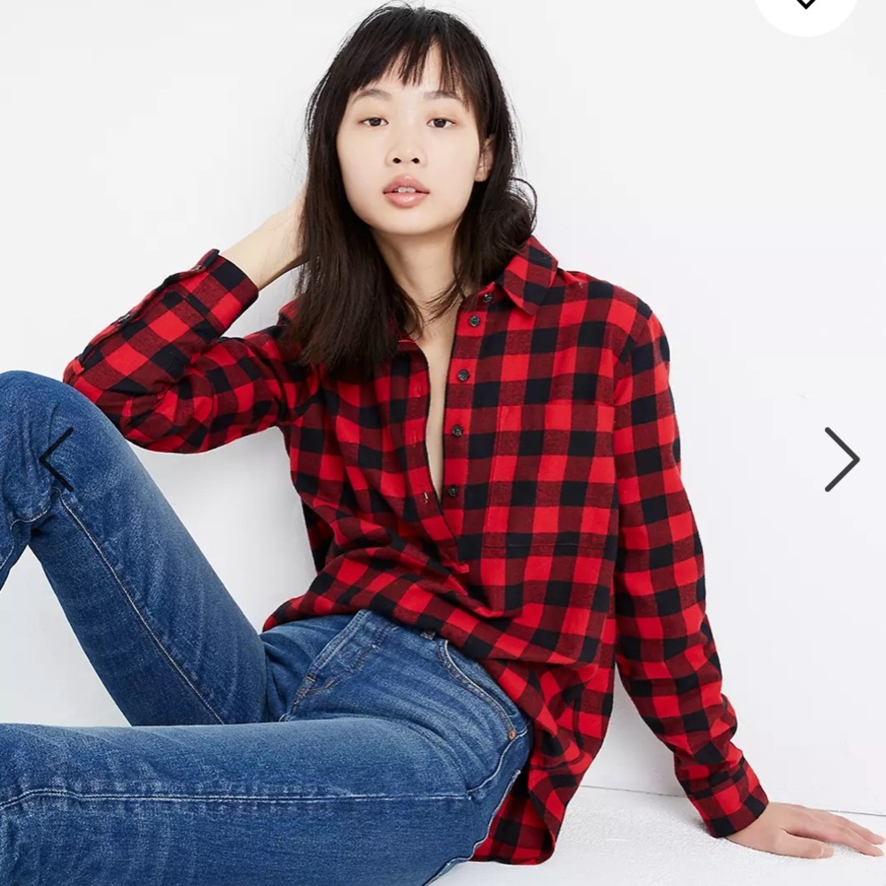 NWT Madewell Flannel Popover Shirt  Buffalo Check